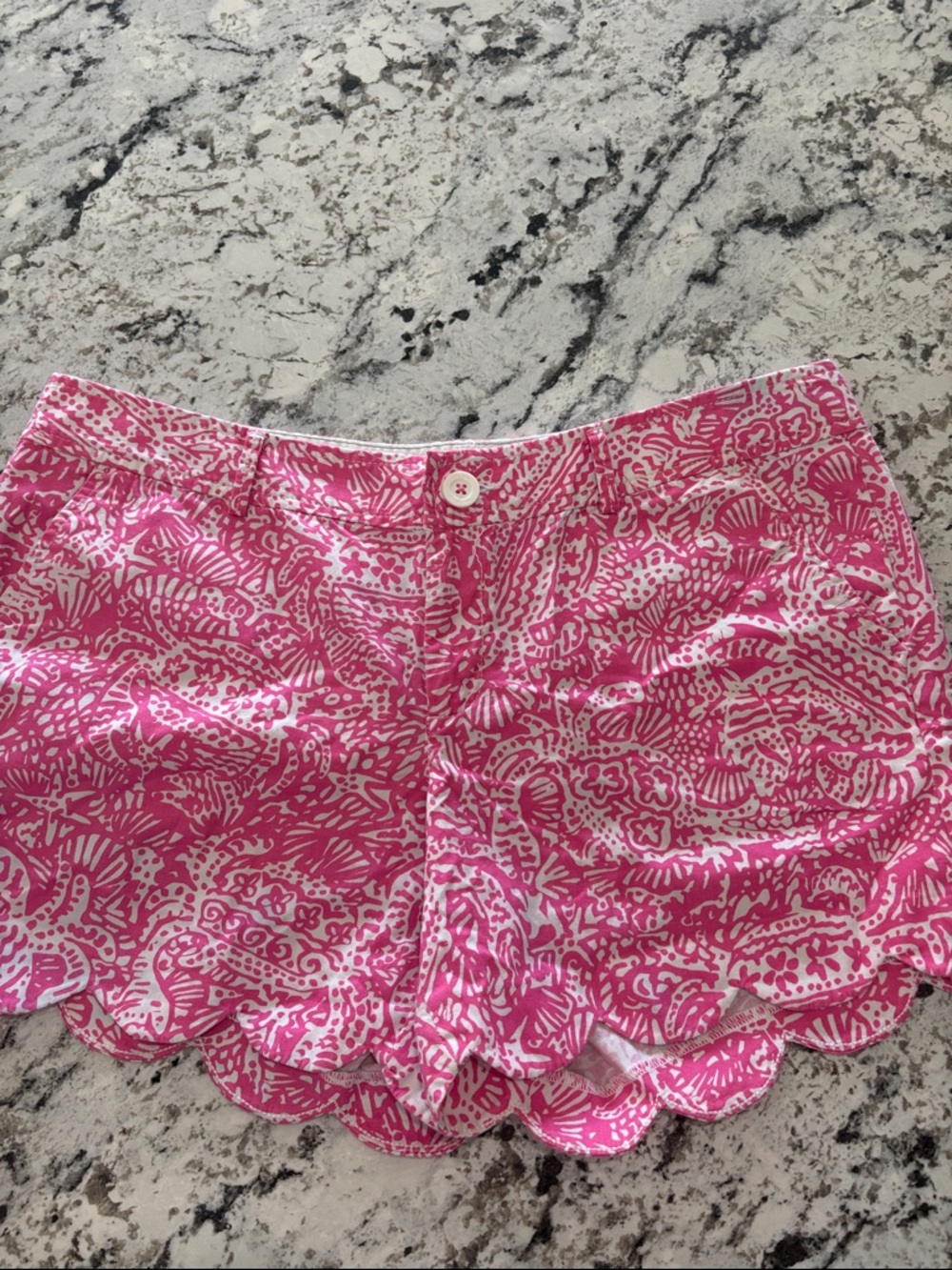 Lilly Pulitzer Pink Printed Scalloped Hem Shorts